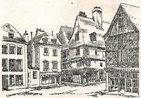 France,_Indre-et-Loire,_Tours, Angle place Plumereau, rue du Change, rue de la Monnaie